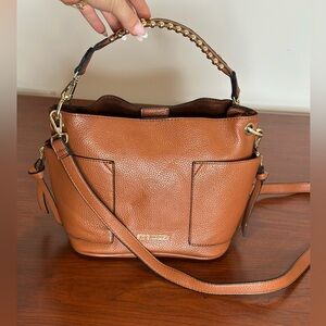 Steve Madden Brown Shoulder Bag with Gold Chain Detail